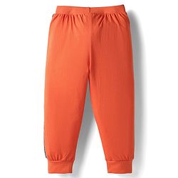 Babyhug Cotton Knit Full Length Lounge Pant with Bear Print & Tape Detailing Pack of 3  - Orange Yellow & Teal Blue