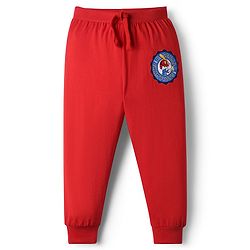 Babyhug Cotton Knit Full Length Lounge Pants With Sport Theme Text Print Pack of 3 - Red Blue & Navy Blue