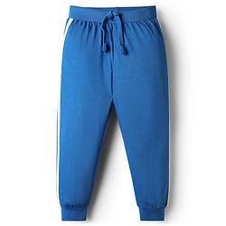 Babyhug Cotton Knit Full Length Lounge Pants With Sport Theme Text Print Pack of 3 - Red Blue & Navy Blue