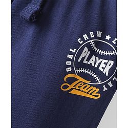 Babyhug Cotton Knit Full Length Football Printed Lounge Pants Pack of 3 - Navy Blue Yellow & Red