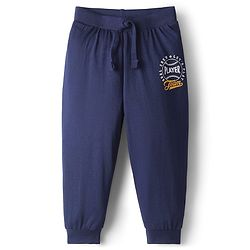 Babyhug Cotton Knit Full Length Football Printed Lounge Pants Pack of 3 - Navy Blue Yellow & Red