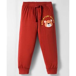 Babyhug Cotton Knit Full Length Lounge Pants with Teddy Bear Print Pack of 3 - Red Blue & Olive Green