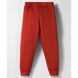 Babyhug Cotton Knit Full Length Lounge Pants with Teddy Bear Print Pack of 3 - Red Blue & Olive Green