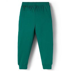 Babyhug Cotton Knit Full Length Lounge Pants with Sport Theme Tape Detailing & Athletic Text Print Pack of 3 - Navy Blue Orange & Dark Green