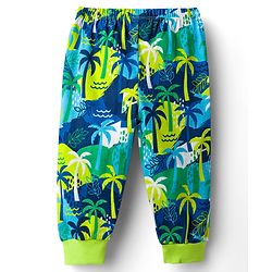 Babyhug Cotton Knit Full Length Lounge Pant with Tropical Theme - Green
