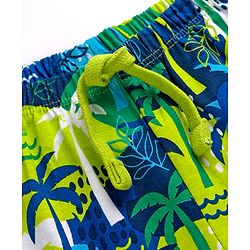 Babyhug Cotton Knit Full Length Lounge Pant with Tropical Theme - Green