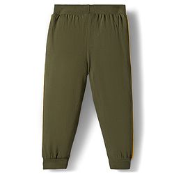Babyhug Cotton Knit Full Length Lounge Pants With Camouflage & Text Print Pack of 5 - Olive Green White & Yellow