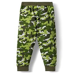 Babyhug Cotton Knit Full Length Lounge Pants With Camouflage & Text Print Pack of 5 - Olive Green White & Yellow
