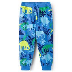 Babyhug Cotton Knit Full Length Joggers with Dino Print Pack of 5 - Blue Navy Blue & Green