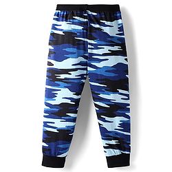Babyhug Cotton Knit Jogger Pants With Camouflage Print - Navy Blue