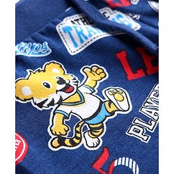 Babyhug Cotton Knit Full Length Lounge Pants with Bear Print Pack of 2 - Blue & Red