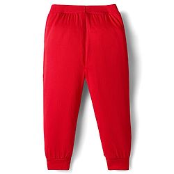 Babyhug Cotton Knit Full Length Lounge Pants with Bear Print Pack of 2 - Blue & Red