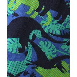 Babyhug Cotton Knit Full Length Dino Printed Lounge Pants Pack Of 2 - Light Green & Navy Blue