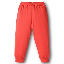 Babyhug Cotton Knit Full Length Text Printed Lounge Pants Pack Of 2 - Blue & Red