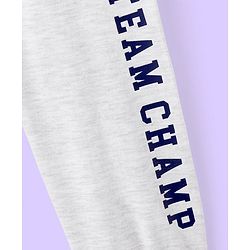 Babyhug Cotton Knit Full Length Lounge Pant With Text Print Pack Of 2 - Blue & White