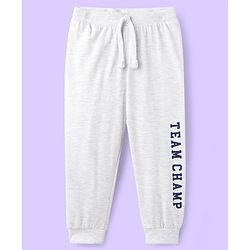Babyhug Cotton Knit Full Length Lounge Pant With Text Print Pack Of 2 - Blue & White