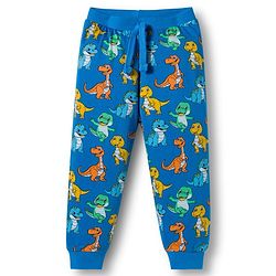 Babyhug Cotton Knit Full Length Lounge Pant With Dino Print Pack Of 2 - Yellow & Blue