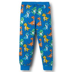 Babyhug Cotton Knit Full Length Lounge Pant With Dino Print Pack Of 2 - Yellow & Blue