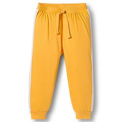 Babyhug Cotton Knit Full Length Lounge Pant With Dino Print Pack Of 2 - Yellow & Blue