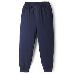 Babyhug Cotton Knit Full Length Text Printed Lounge Pants Pack Of 2 - Red & Navy Blue