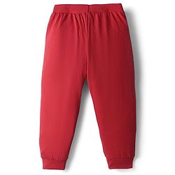 Babyhug Cotton Knit Full Length Text Printed Lounge Pants Pack Of 2 - Red & Navy Blue