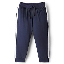Babyhug Cotton Knit Full Length Text Printed Lounge Pants Pack Of 2 - Red & Navy Blue