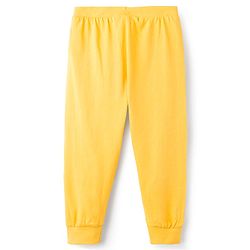 Babyhug Cotton Knit Full Length Lounge Pant with Animal Print Pack of 2- Yellow & Blue