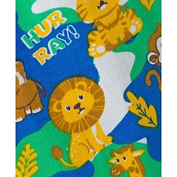Babyhug Cotton Knit Full Length Lounge Pant with Animal Print Pack of 2- Yellow & Blue