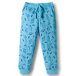 Babyhug Cotton Knit Full Length Lounge Pant With Dino Print Pack Of 2 - Light Blue & Coral