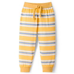Babyhug Cotton Knit Full Length Lounge Pant With Dino Print Pack Of 3 - Yellow Navy Blue & Light Blue