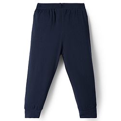 Babyhug Cotton Knit Full Length Lounge Pant With Dino Print Pack Of 3 - Yellow Navy Blue & Light Blue