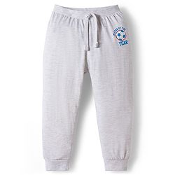 Babyhug Cotton Knit Full Length Lounge Pants with Sports Print Pack of 3 - Red Grey & Blue