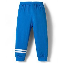 Babyhug Cotton Knit Full Length Lounge Pants with Sports Print Pack of 3 - Red Grey & Blue