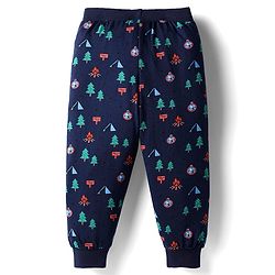 Babyhug Cotton Knit Full Length Lounge Pants with Stripes & Nautical Theme Print Pack of 3 - Multicolor