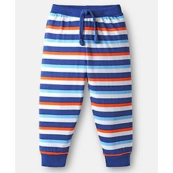 Babyhug Cotton Knit Full Length Lounge Pants with Stripes & Nautical Theme Print Pack of 3 - Multicolor