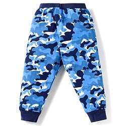 Babyhug Cotton Knit Full Length Lounge Pant With Text Print Pack Of 3 - Light Blue Yellow & Blue