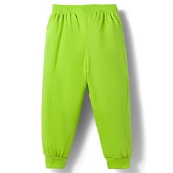 Babyhug Cotton Knit Full Length Lounge Pant With Stripes Pack Of 3 - Lime Green & Blue