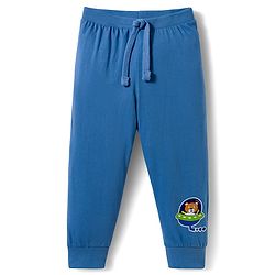 Babyhug Cotton Knit Full Length Lounge Pant With Stripes Pack Of 3 - Lime Green & Blue