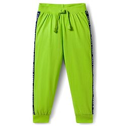 Babyhug Cotton Knit Full Length Lounge Pant With Stripes Pack Of 3 - Lime Green & Blue