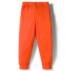 Babyhug Cotton Knit Full Length Striped & Printed Lounge Pants Pack of 3 - Orange & Blue