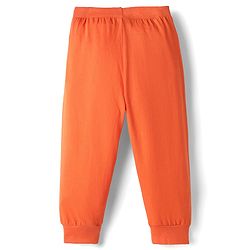 Babyhug Cotton Knit Full Length Lounge Pants with Bear Print & Tape Detailing Pack of 3 - Blue Green & Orange