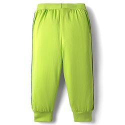 Babyhug Cotton Knit Full Length Lounge Pants with Bear Print & Tape Detailing Pack of 3 - Blue Green & Orange