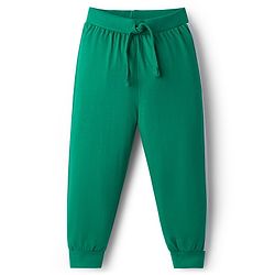 Babyhug Cotton Knit Full Length Lounge Pants With Text Print Pack Of 3 - Green Red & Yellow