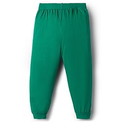 Babyhug Cotton Knit Full Length Lounge Pants With Text Print Pack Of 3 - Green Red & Yellow