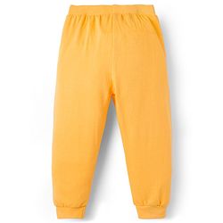 Babyhug Cotton Knit Full Length Lounge Pants With Text Print Pack Of 3 - Green Red & Yellow