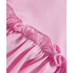 Babyhug Single Jersey Woven Full Sleeves Frock With Bloomers With Rainbow Print - Pink