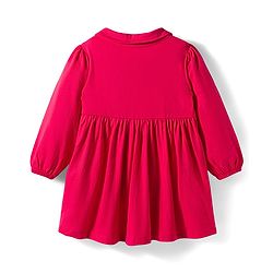 Babyhug Single Jersey Woven Full Sleeves Frock With Bloomers & Cherry Print - Maroon