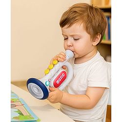 Babyhug Musical Piano with Microphone| Battery Operated|Teaching Mode| Record & Play Mode| Volume Control| Fun Lights|(Colour may vary)