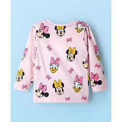 Babyhug Disney Single Jersey Knit Full Sleeves T-Shirt with Minnie and Friends Graphics Pack of 3 - Light Blue Pink & White