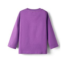Babyhug 100% Cotton Knit Full Sleeves T-Shirt with Daddy Is My Hero Text Print - Purple